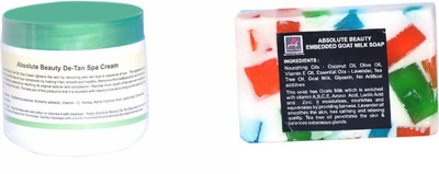 

Absolute Beauty De-Tan Black Dot Remove Fairness Skin Care Cream for Dead Cells + Goat Milk Soap(Set of 2)