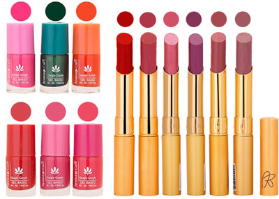 

Aroma Care Perfect Combo of Nail Polish and Rythm Lipstick Popular Shades in Wholesale Rate 2332017129(Set of 12)