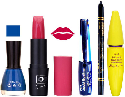 

Rythmx Lipstick, Nail Polish, Eyeliner,Black Kajal Makeup Combo Kit 1309(Set of 5)