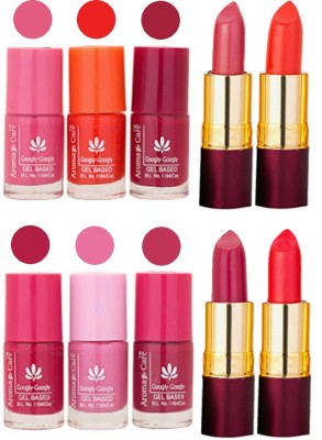 

Aroma Care Red RythmX Lipstick + Nail Polish Combo 1506201603(Set of 10)