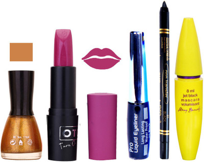 

Rythmx Lipstick, Nail Polish, Eyeliner,Black Kajal Makeup Combo Kit 1341(Set of 5)