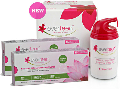 

everteen Intimate Hygiene Combo-50g Gel+30 Intimate Wipes (2 Packs x15)(Set of 3)