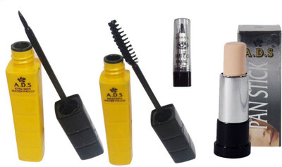 

ADS Waterproof Eyeliner / Mascara / Pan Stick Concealer / Kajal(Set of 4)