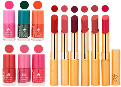 

Aroma Care Perfect Combo of Nail Polish and Rythm Lipstick Popular Shades in Wholesale Rate 2332017061(Set of 12)