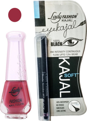 

Lady Fashion Nail Polish and Kajal Combo 2010201610(Set of 2)