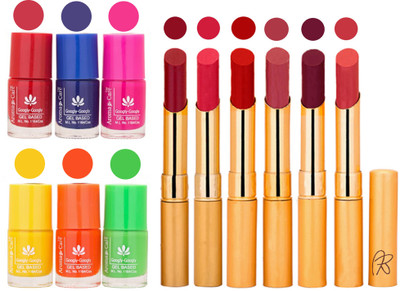 

Aroma Care Makeup Women Nail Polish and Exclusive Long Lasting Lipstick Set 18(Set of 12)