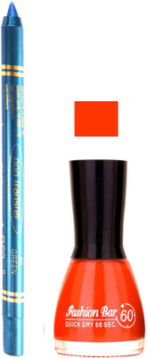 

Fashion Bar Dark Orange Nail Polish With Pro Non Transfer Turquoise Blue Kajal 108(Set of 2)