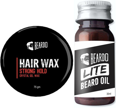 

Beardo BEARDO HAIR WAX - Strong Hold (75gm) And Lite Oil (35ml).(Set of 2)