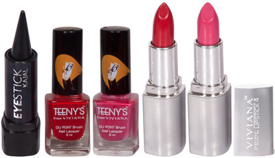 

Viviana Nail Colors, Lipstick & Kajal(Set of 5)