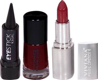 

Viviana Pride Lipstick, Nail Colors, Kajal(Set of 3)