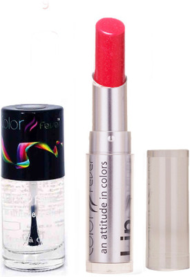 

Color Fever 942 Topcoat Nail Polish+Pink Lipstick(Set of 2)