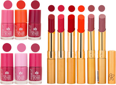 

Aroma Care Quick Dry Nail Polish and Rythm Lipstick Combo 1803201903(Set of 12)