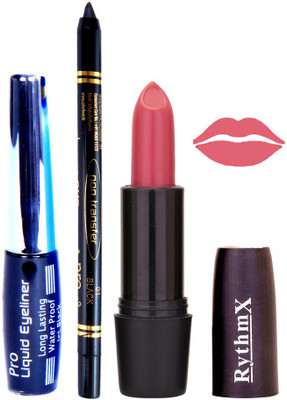 

Rythmx Light Pink Lipstick Eyeliner Kajal Combo Kit 78090(Set of 3)