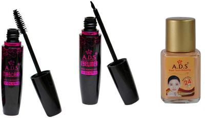 

ADS Waterproof Eyeliner / Mascara / Foundation(Set of 3)