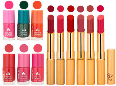 

Aroma Care Perfect Combo of Nail Polish and Rythm Lipstick Popular Shades in Wholesale Rate 2332017019(Set of 12)