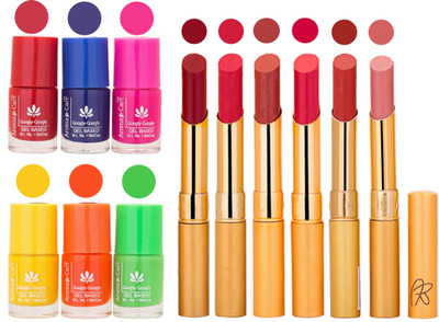 

Aroma Care Makeup Women Nail Polish and Exclusive Long Lasting Lipstick Set 34(Set of 12)