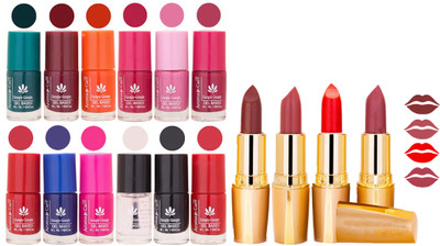 

Aroma Care Lot of 12-piece Surprise Nail Polish Set and Rythm Lipsticks Combo 175(Set of 16)