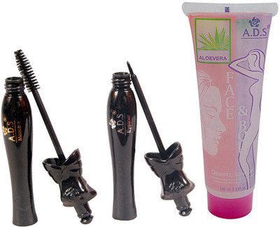 

ADS 1613 Eyeliner, Mascara, Aloe vera Cleansing Gel(Set of 3)