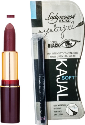 

Lady Fashion Lipstick And Kajal Combo(Set of 2)