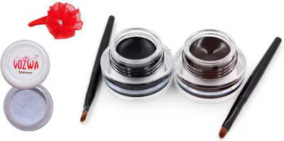 

Vozwa Silver Shimmer Powder, Music Flower Gel Eyeliner and band(Set of 3)