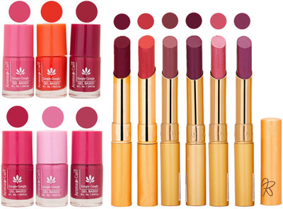 

Aroma Care Quick Dry Nail Polish and Rythm Lipstick Combo 1803202004(Set of 12)