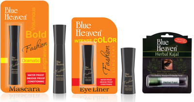 

Blue Heaven Fashion Eyeliner, Mascara & Herbal Kajal Combo(Set of 3)
