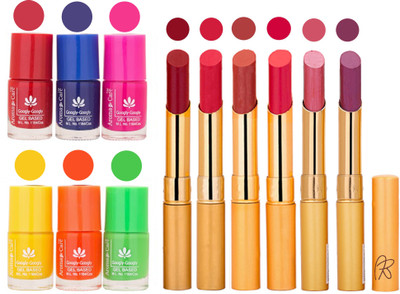 

Aroma Care Makeup Women Nail Polish and Exclusive Long Lasting Lipstick Set 33(Set of 12)