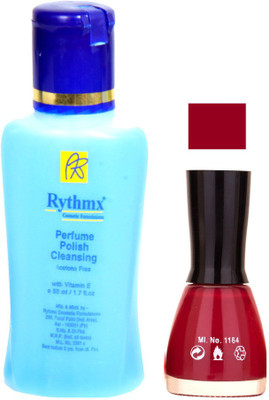 

Rythmx Redish Mauve Shades Nail Polish With Extra Strenth Polish remover 48038(Set of 2)