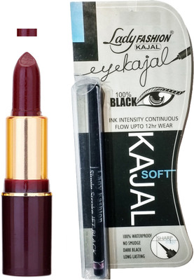 

Lady Fashion Lipstick And Kajal Combo(Set of 2)