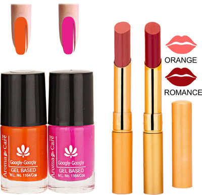 

Aroma Care Nail Polish RHYTHM Orange Lipstick Combo 098(Set of 4)