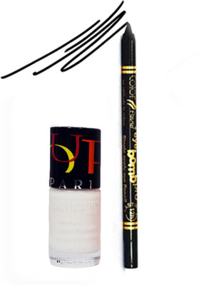 

Bonjour Paris Color Fever 916 Black Pro Kajal+White Nail Polish(Set of 2)