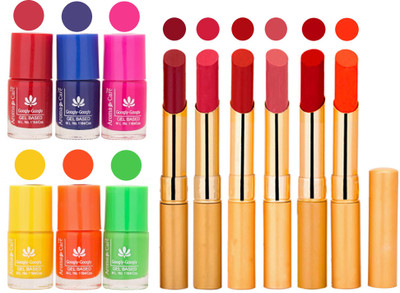 

Aroma Care Makeup Women Nail Polish and Exclusive Long Lasting Lipstick Set 05(Set of 12)