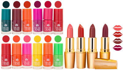 

Aroma Care All About Nail 12 Piece Color Nail Lacquer Combo Set + 4 Rythm Creamy Matte Lipstick Combo 21(Set of 16)