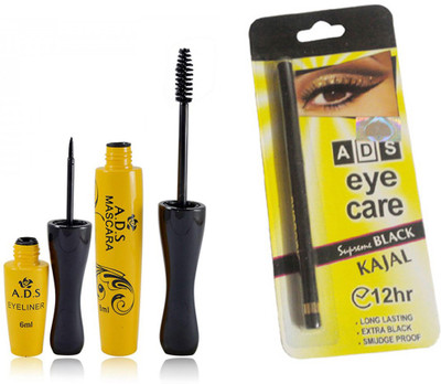 

ADS 1608 Waterproof Eyeliner / Mascara / Kajal(Set of 3)
