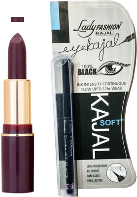 

Lady Fashion Lipstick And Kajal Combo(Set of 2)