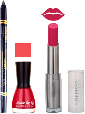 

Rythmx Lipstick , Nail Polish And Stay On Black Kajal Makeup Combo 1002(Set of 3)