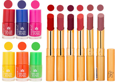 

Aroma Care Makeup Women Nail Polish and Exclusive Long Lasting Lipstick Set 115(Set of 12)