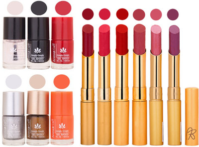 

Aroma Care 6 Nail Polish Set Rythm 6 Pcs Lipstick 6 Awesome Color for Fashion Women 2332017022(Set of 12)