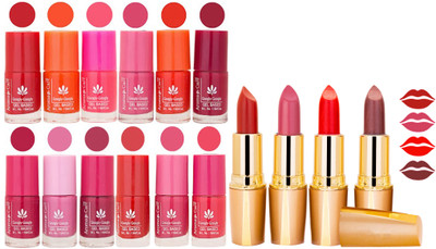 

Aroma Care All About Nail 12 Piece Color Nail Lacquer Combo Set + 4 Rythm Creamy Matte Lipstick Combo 69(Set of 16)
