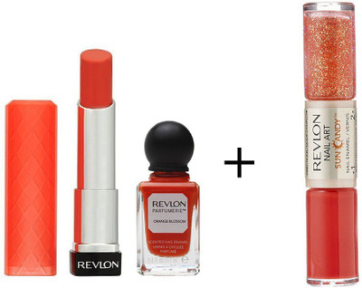 

Revlon Colorburst Lip Butter Tutti Fruti & Parfumerie Nail Enamel Orange Blossom + Sun Candy Nail Enamel Lava Flame(Set of 3)