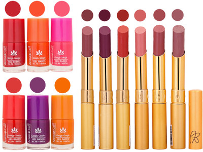 

Aroma Care Nail Polish Set and Rythm Lipstick Sets ( Modern Shades) 1803201864(Set of 12)