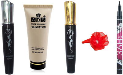 

ADS Eyeliner, Mascara, Foundation, band and Sketch Pen Eye liner(Set of 5)