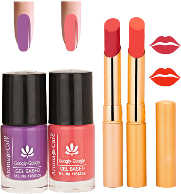 Aroma Care Nail Polish Orange Lipstick Combo 054(Set of 4)