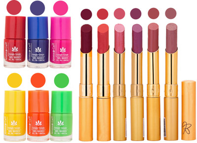 

Aroma Care Makeup Women Nail Polish and Exclusive Long Lasting Lipstick Set 144(Set of 12)