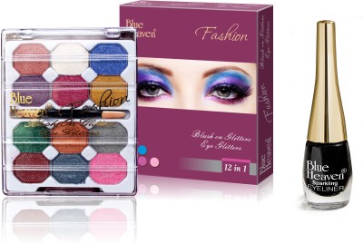 

Blue Heaven 12x1 Fashion Eye Shadow & Sparkeling Eyeliner 04 Combo.(Set of 2)