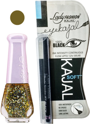 

Lady Fashion Nail Polish and Kajal Combo 2010201655(Set of 2)