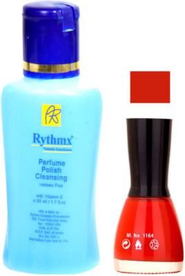 

Rythmx Bunny Red Shades Nail Polish With Extra Strenth Polish remover 48032(Set of 2)