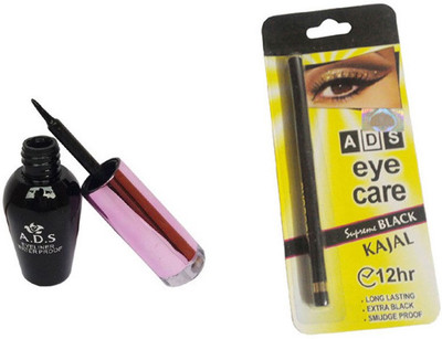 

ADS 1612 Eyeliner, Eye care Kajal(Set of 2)