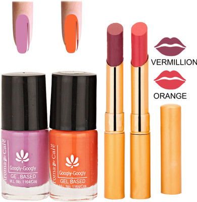 

Aroma Care Nail Polish RHYTHM Orange Lipstick Combo 062(Set of 4)