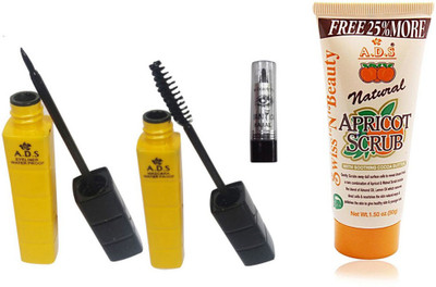 

ADS Eyeliner / Mascara / 50 gm Scrub / Kajal(Set of 4)